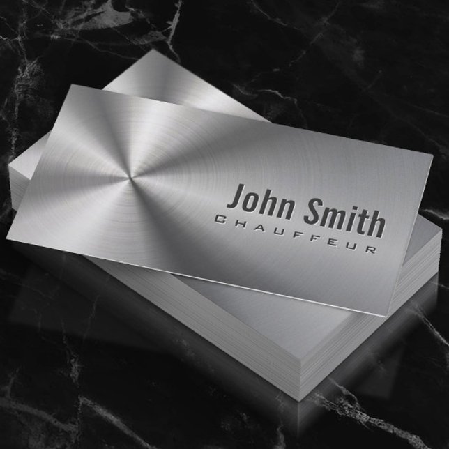 Chauffeur Driver Professional Faux Stainless Steel Business Card (Creator Uploaded)