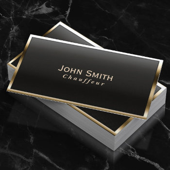 Chauffeur Driver Royal Gold Border Business Card by cardfactory at Zazzle
