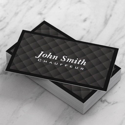 Customizable Chauffeur Elegant Dark Diamond Quilt Business Card