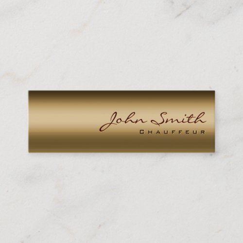 Chauffeur Minimalist Bronze Metal Mini Business Card