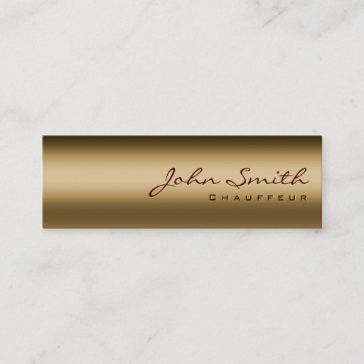 Customizable Mini Bronze Metal Chauffeur Business Card