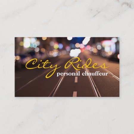 Chauffeur Taxi Cab Driver Transportation Business Business Card