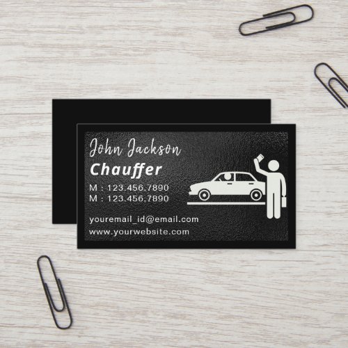 Chauffeur Taxi Driver Professional Dark  Business Card