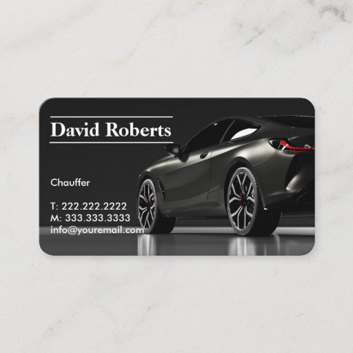 Customizable Chauffeur Taxi Driver Professional Dark  Business Card