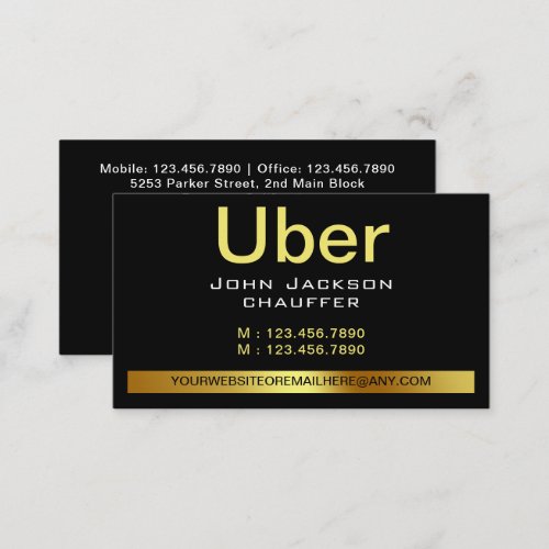 Chauffeur Taxi Driver Professional Dark QR code Business Card