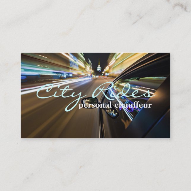 Chauffeur Town Car Driver Transportation Business Business Card (Front)