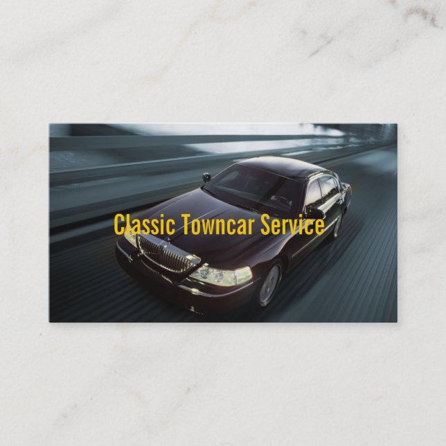 Chauffeur Town Car Driver Transportation Business Business Card (Front)