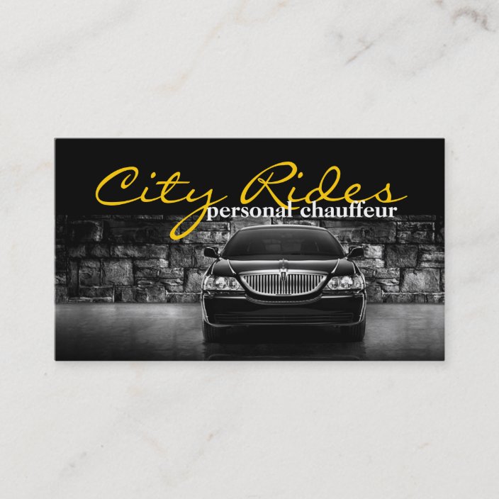 Chauffeur Town Car Driver Transportation Business Business Card Zazzle Com