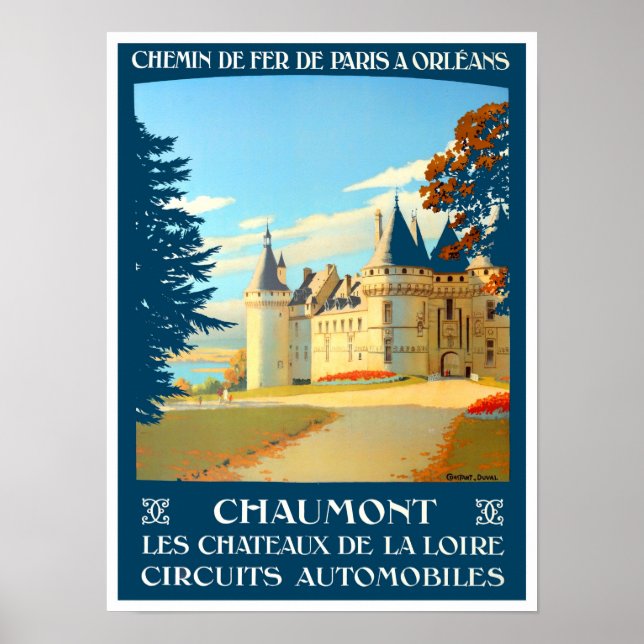 Chaumont France vintage travel Poster (Front)