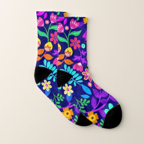 Chaussettes Mixtes Flowers Art Socks