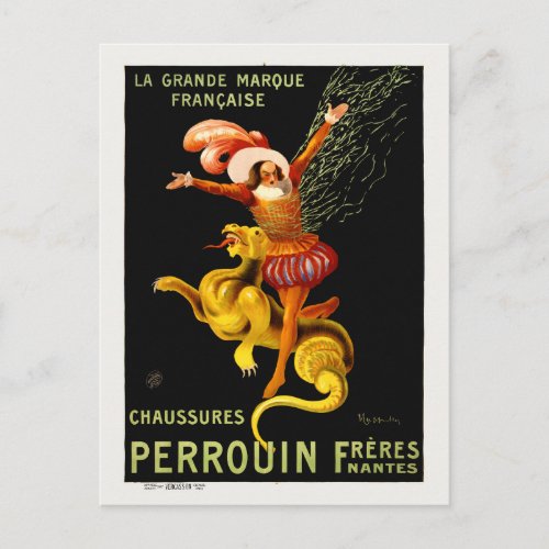 Chaussures Perrouin France Vintage Poster 1909 Postcard