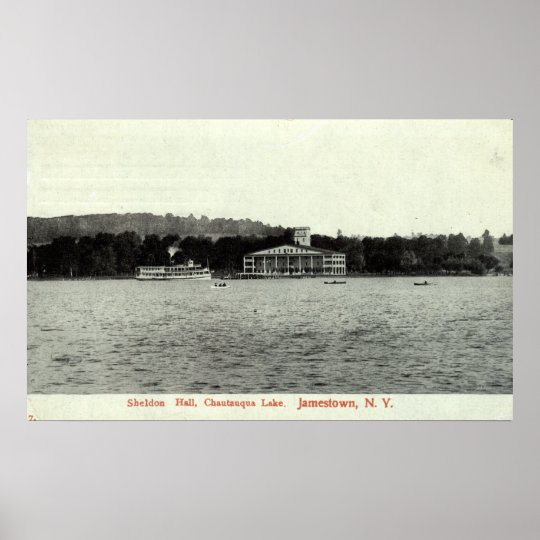 Chautauqua Lake, Jamestown NY 1909 Vintage Poster