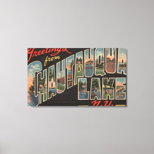 Chautauqua Lake - Large Letter Scenes Canvas Print (Front)