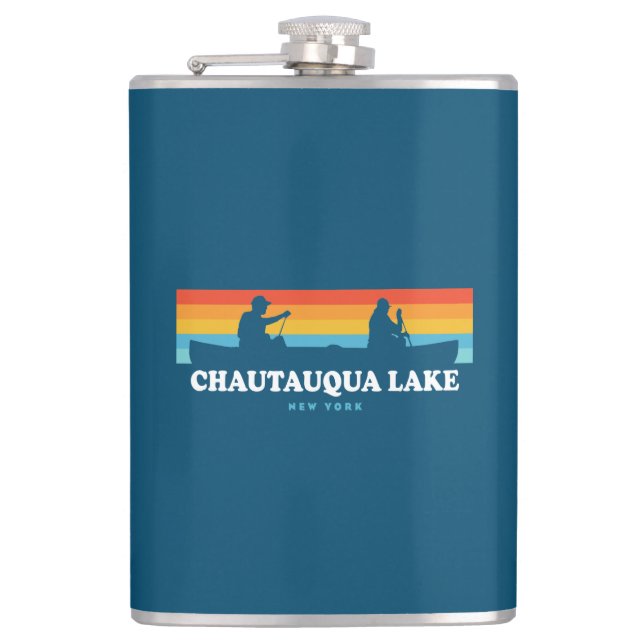 Chautauqua Lake New York Canoe Flask (Front)