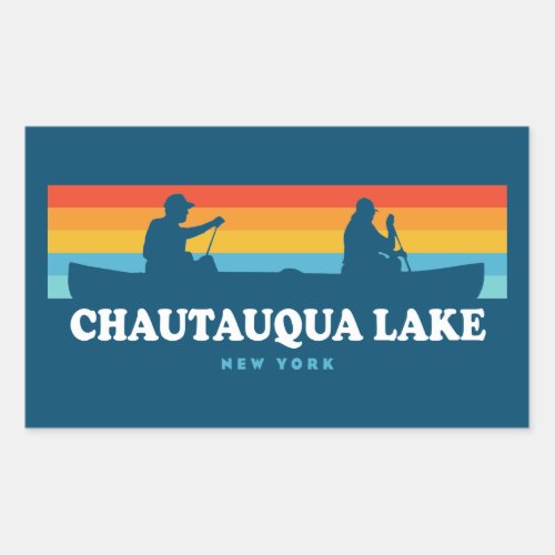 Chautauqua Lake New York Canoe Rectangular Sticker