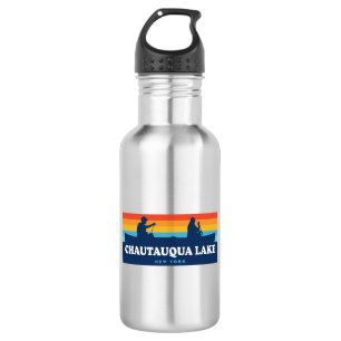 Chautauqua Lake New York Canoe Stainless Steel Water Bottle