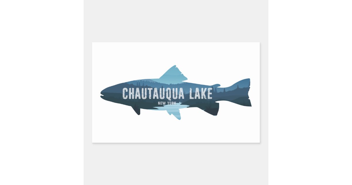Chautauqua Lake New York Fish Rectangular Sticker