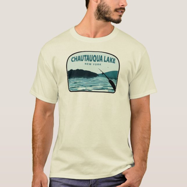 Chautauqua Lake New York Fishing Rod T-Shirt (Front)