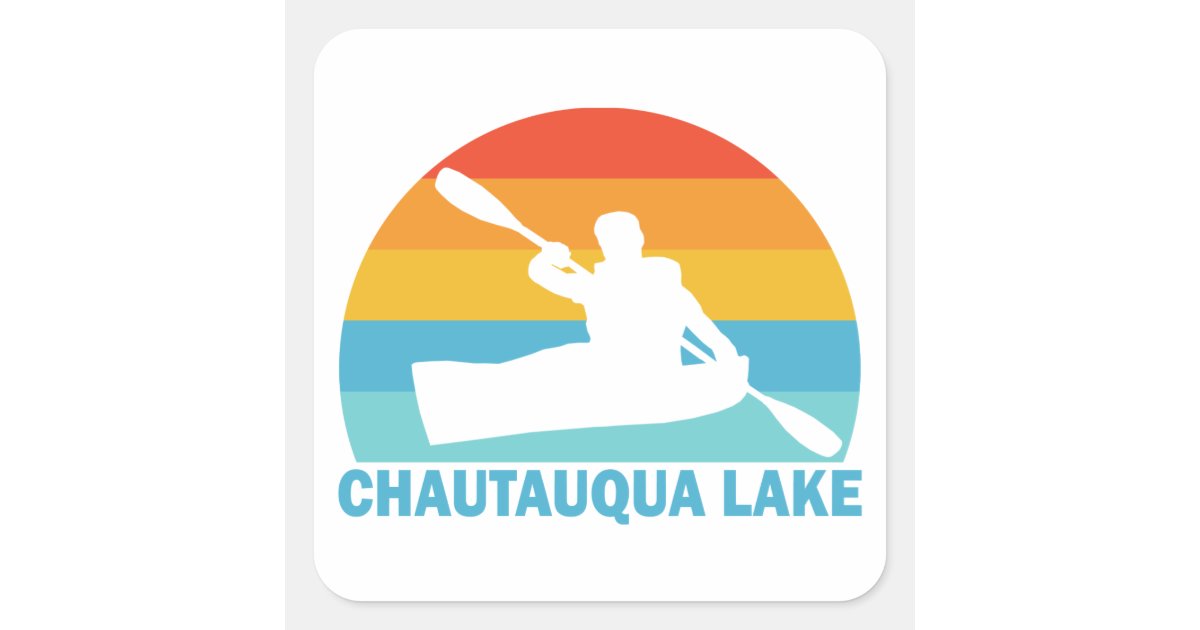 Chautauqua Lake New York Kayak Square Sticker Zazzle