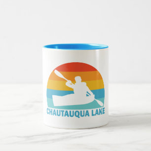 Chautauqua Lake New York Kayak Two-Tone Coffee Mug
