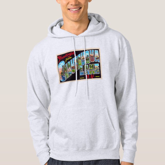 Chautauqua Lake New York NY Large Letter Postcard Hoodie (Front)