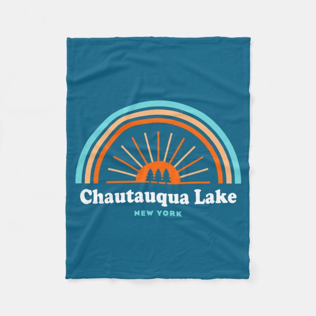 Chautauqua Lake New York Rainbow  Fleece Blanket (Front)