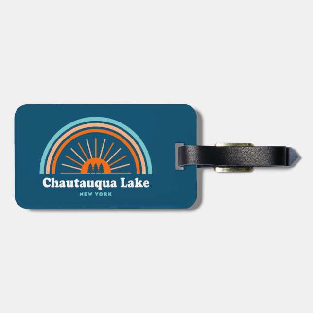 Chautauqua Lake New York Rainbow Luggage Tag (Back Horizontal)