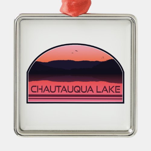 Chautauqua Lake New York Red Sunrise Metal Ornament