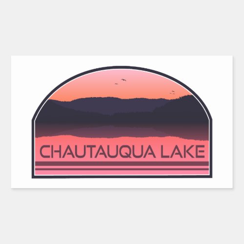 Chautauqua Lake New York Red Sunrise Rectangular Sticker