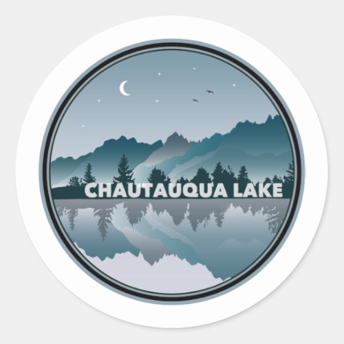 Chautauqua Lake New York Reflection Classic Round Sticker