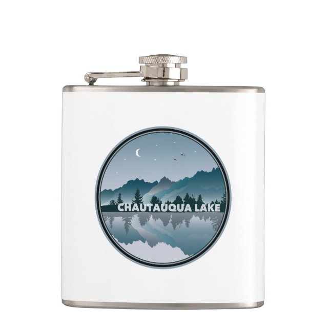 Chautauqua Lake New York Reflection Flask (Front)