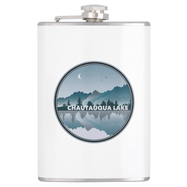 Chautauqua Lake New York Reflection Flask (Front)