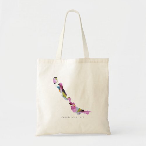 Chautauqua Lake Silhouette Map Tote Bag