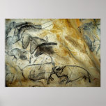 Chauvet Cave Horses And Other Wildlife Painting Poster at Zazzle