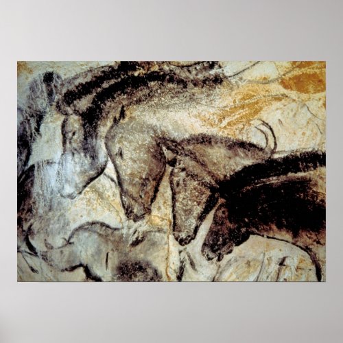 Chauvet Cave Horses Poster