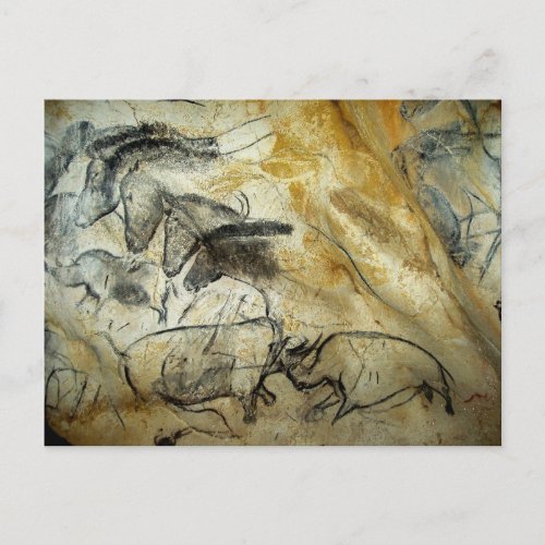 Chauvet Lascaux Cave Horses and animals Postcard