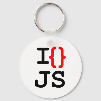 "Chaveiro I {} JS - I love Javascript" Keychain