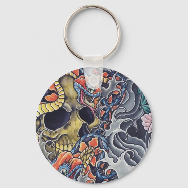 Chaveiro redondo "Abstrato Tatoo" Keychain (Front)