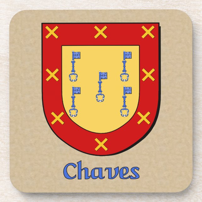 Chaves Family Shield Drink Coaster (Front)