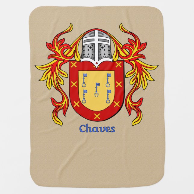 Chaves Heraldic Shield and Mantling Swaddle Blanket (Front)