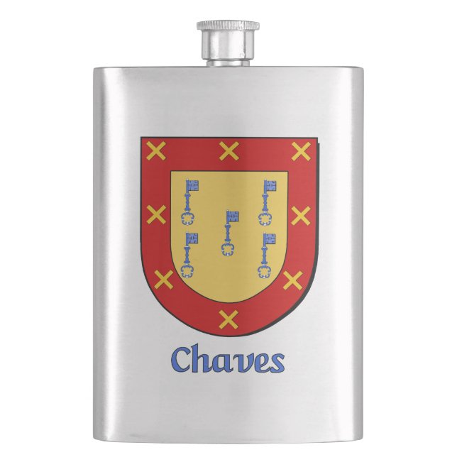 Chaves Heraldic Shield Hip Flask (Front)