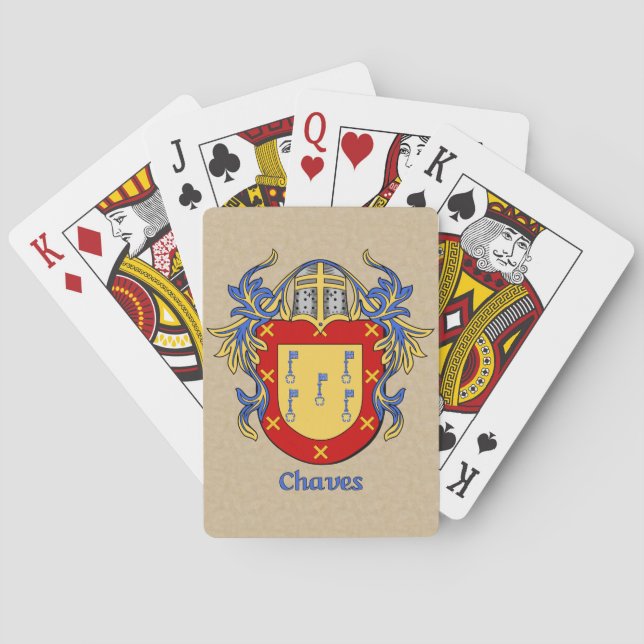 Chaves Heraldic Shield with Mantling Poker Cards (Back)