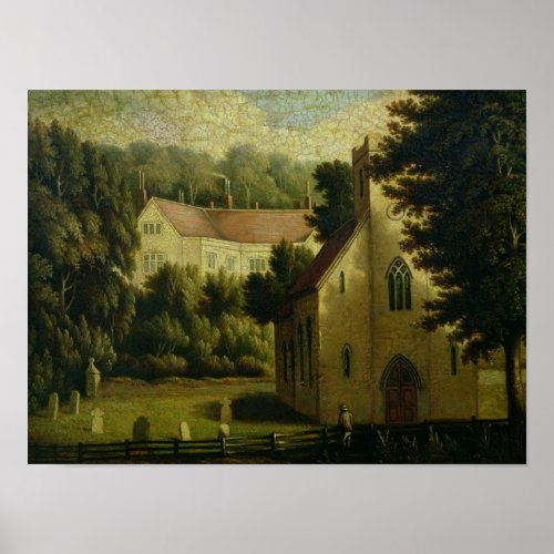 Chawton House and Church 1809 Poster