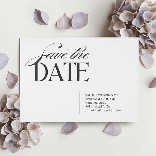 Chci & Elegant Wedding Save the Date  Letterpress Photo Cards (Creator Uploaded)