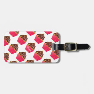 Monogrammed Luggage Tag - Sprinkled With Pink