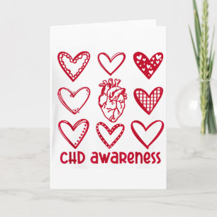 Chd Awareness Heart Anatomical Heart Disease Month Card