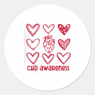 Chd Awareness Heart Anatomical Heart Disease Month Classic Round Sticker