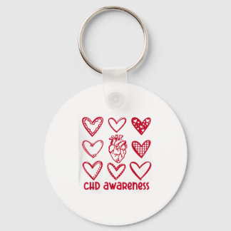Chd Awareness Heart Anatomical Heart Disease Month Keychain