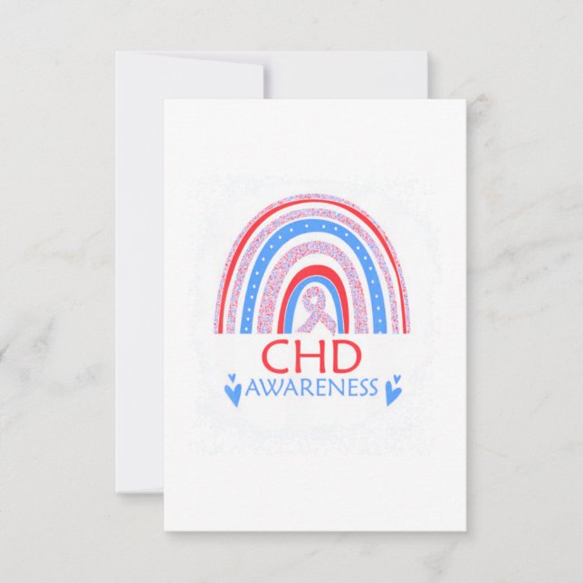 CHD Awareness Heart Disease Bleached Card (Front)