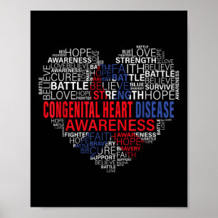 Chd Awareness Heart Disease Fighting Hope Support  Poster